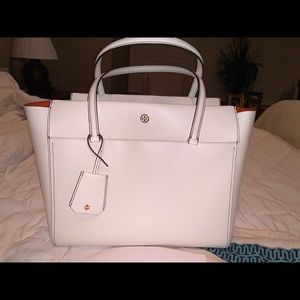 Tory Burch New Ivory/Mango Parker Tote